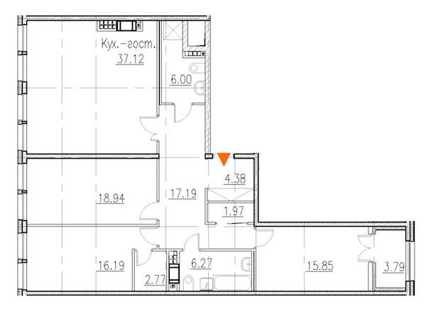 Трехкомнатная квартира в SetlCity: площадь 128.8 м2 , этаж: 8 – купить в Санкт-Петербурге